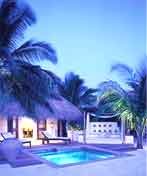A deluxe beach villa with its private plunge pool